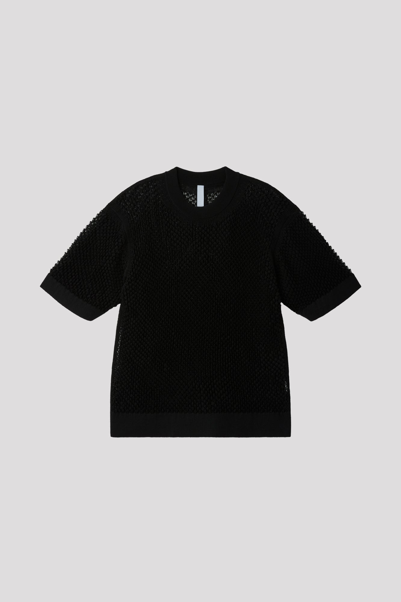 TC LATTICE SHORT SLEEVE TOP - BLACK