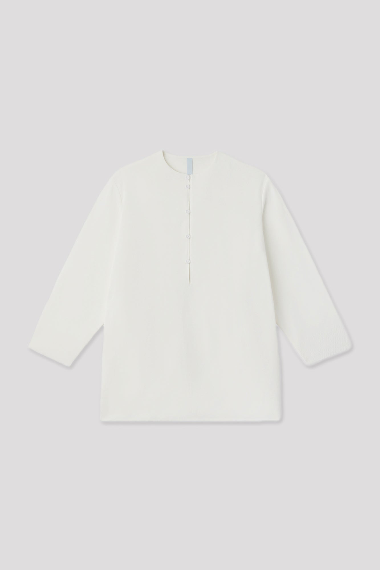 HIGH GAUGE MILAN LOOP BUTTONED PULLOVER SHIRT - WHITE