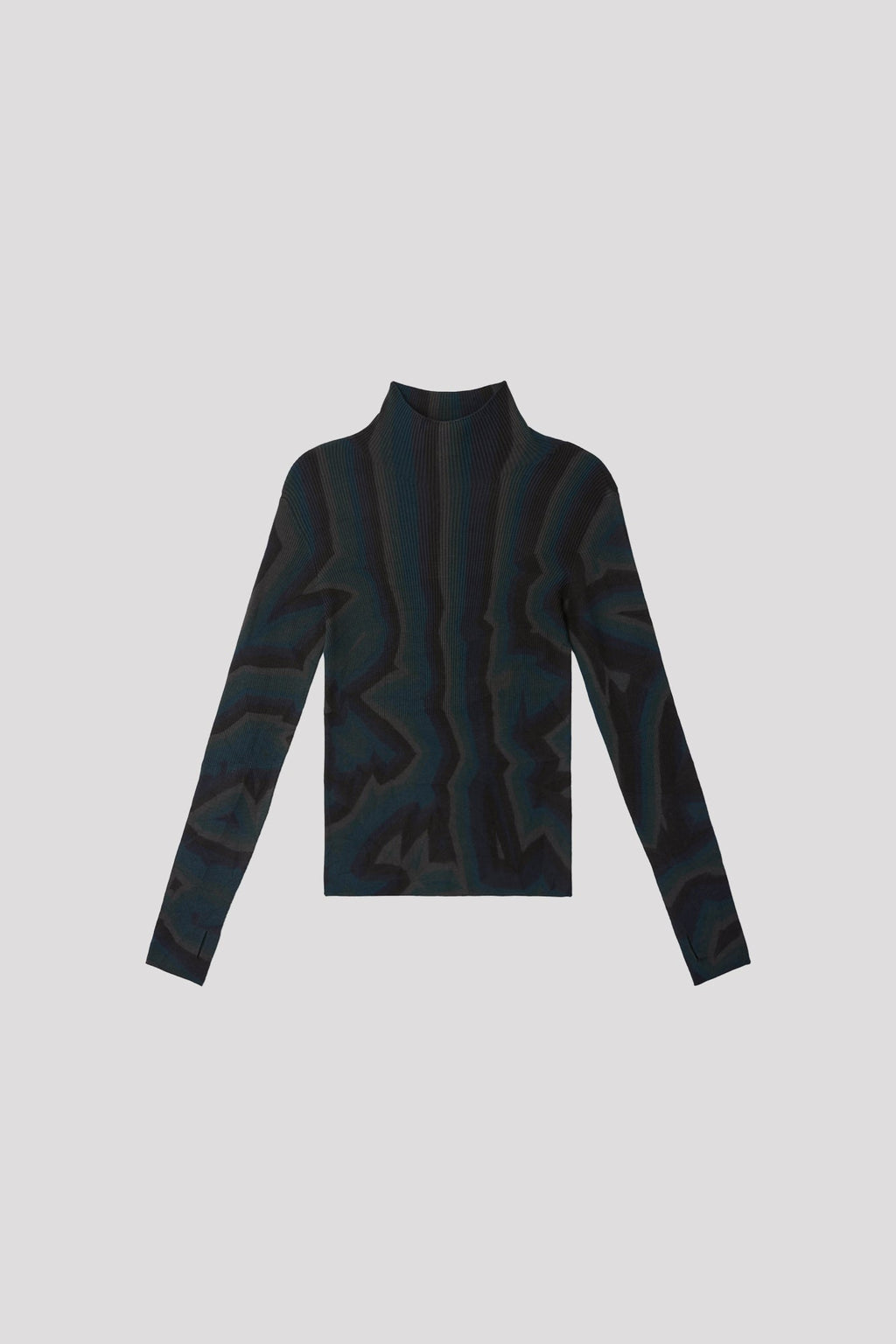 SILK CHUSEN LONG SLEEVE TOP - BLACK MULTI 11