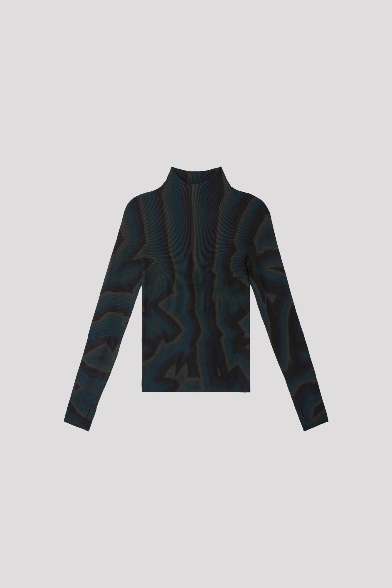 SILK CHUSEN LONG SLEEVE TOP - BLACK MULTI 11