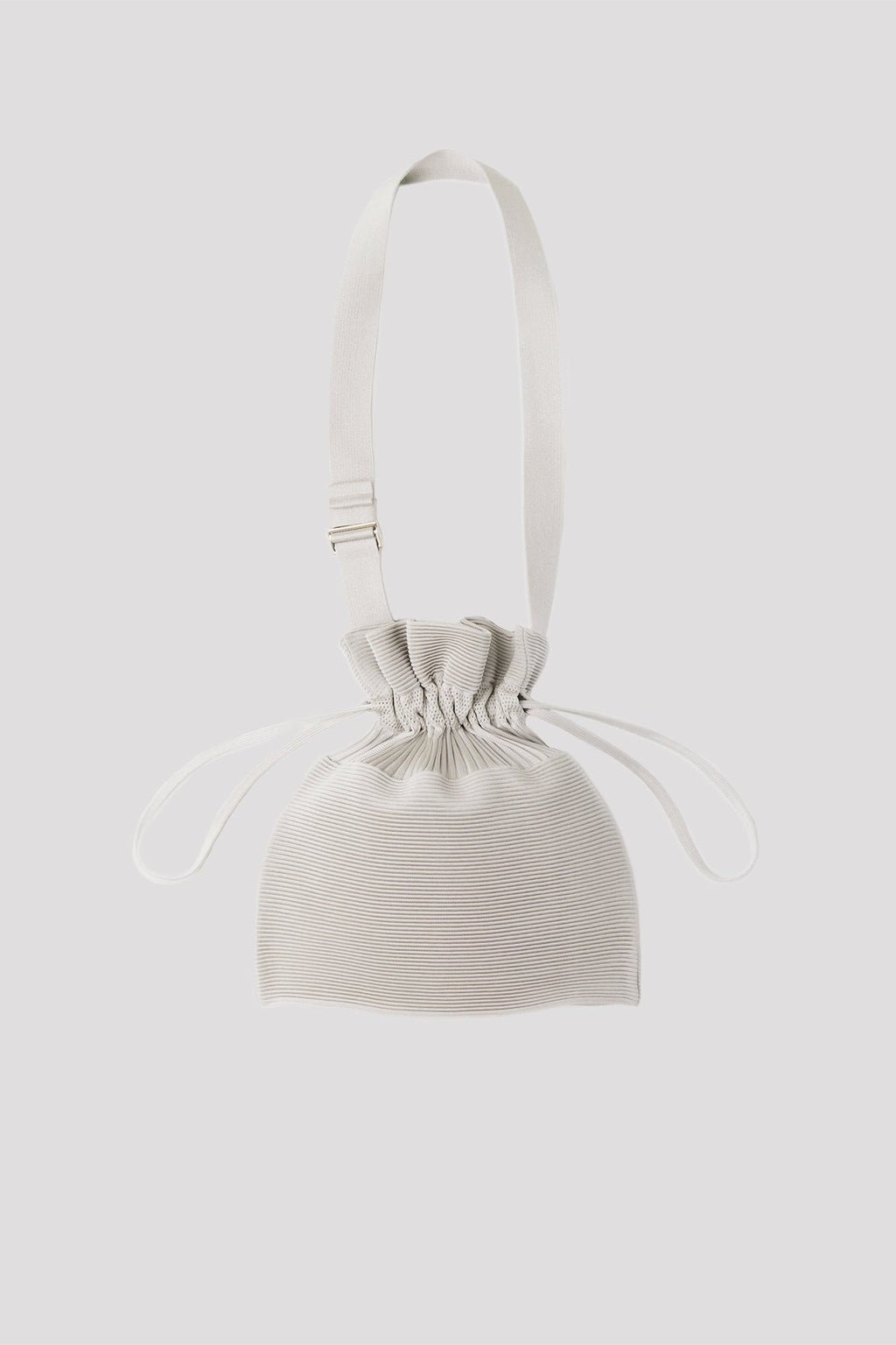 STRATA DRAWSTRING GUSSET BAG - SILVER