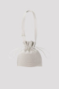 STRATA DRAWSTRING GUSSET BAG - SILVER
