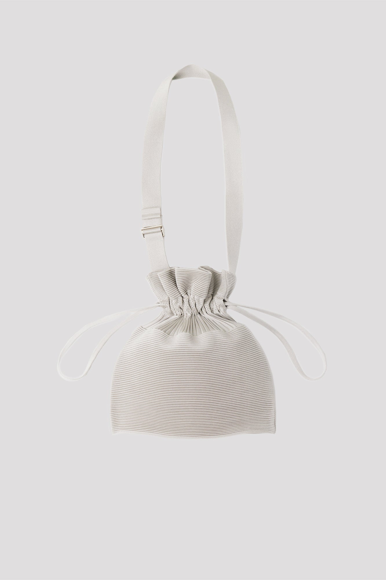 STRATA DRAWSTRING GUSSET BAG - SILVER