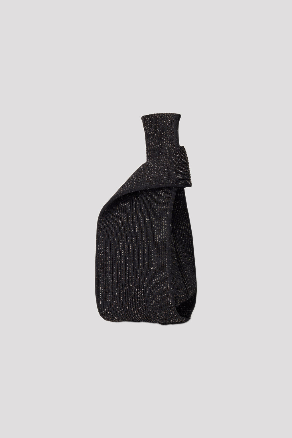 NOTCHED RIB GLITTER BAG - BLACK-GOLD