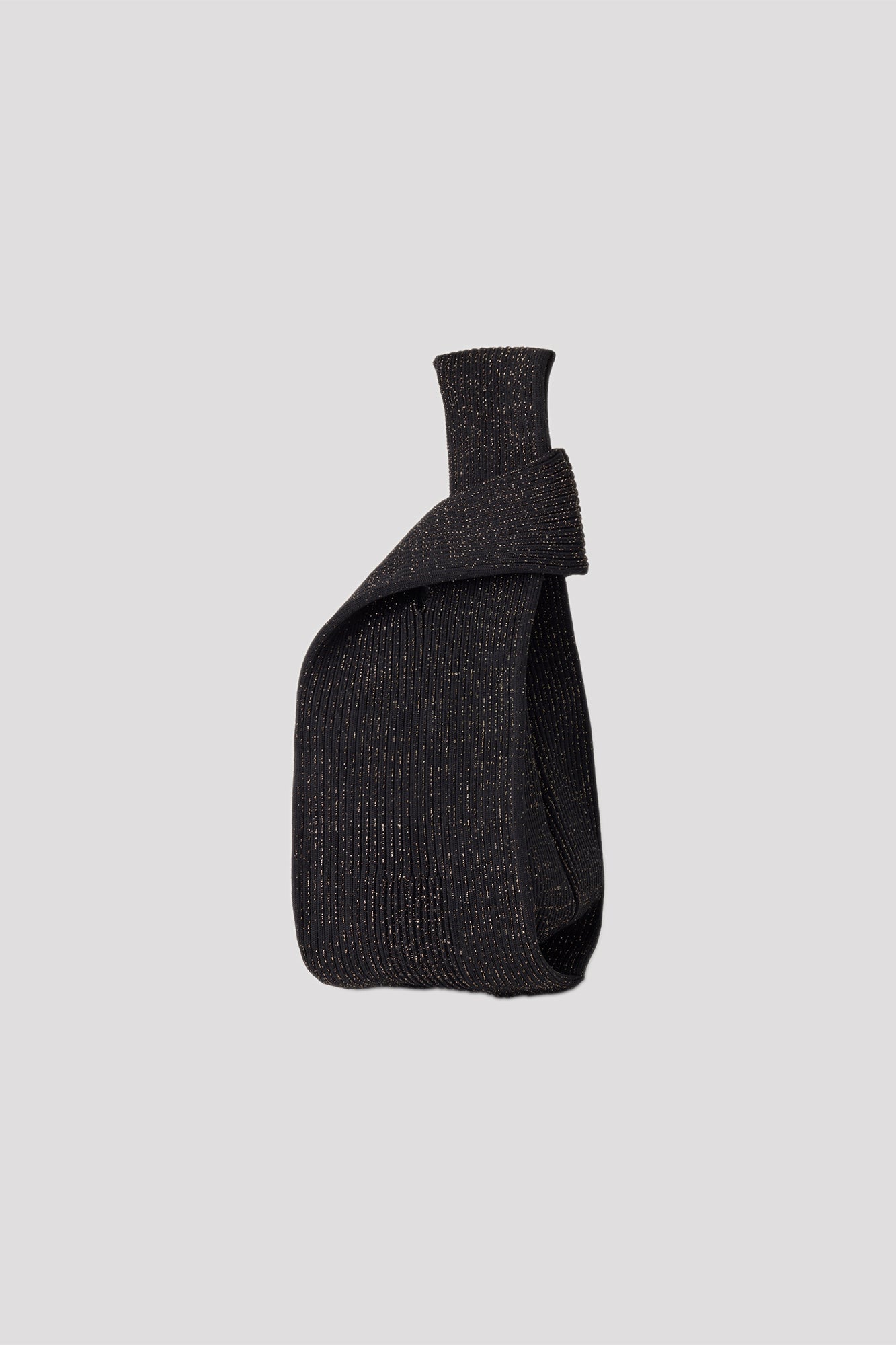 NOTCHED RIB GLITTER BAG - BLACK-GOLD