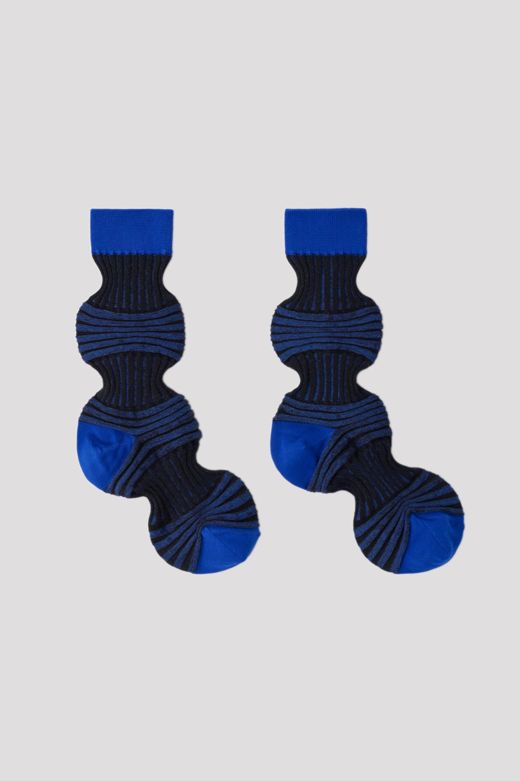 GARTER RIB SOCKS - BLUE MULTI