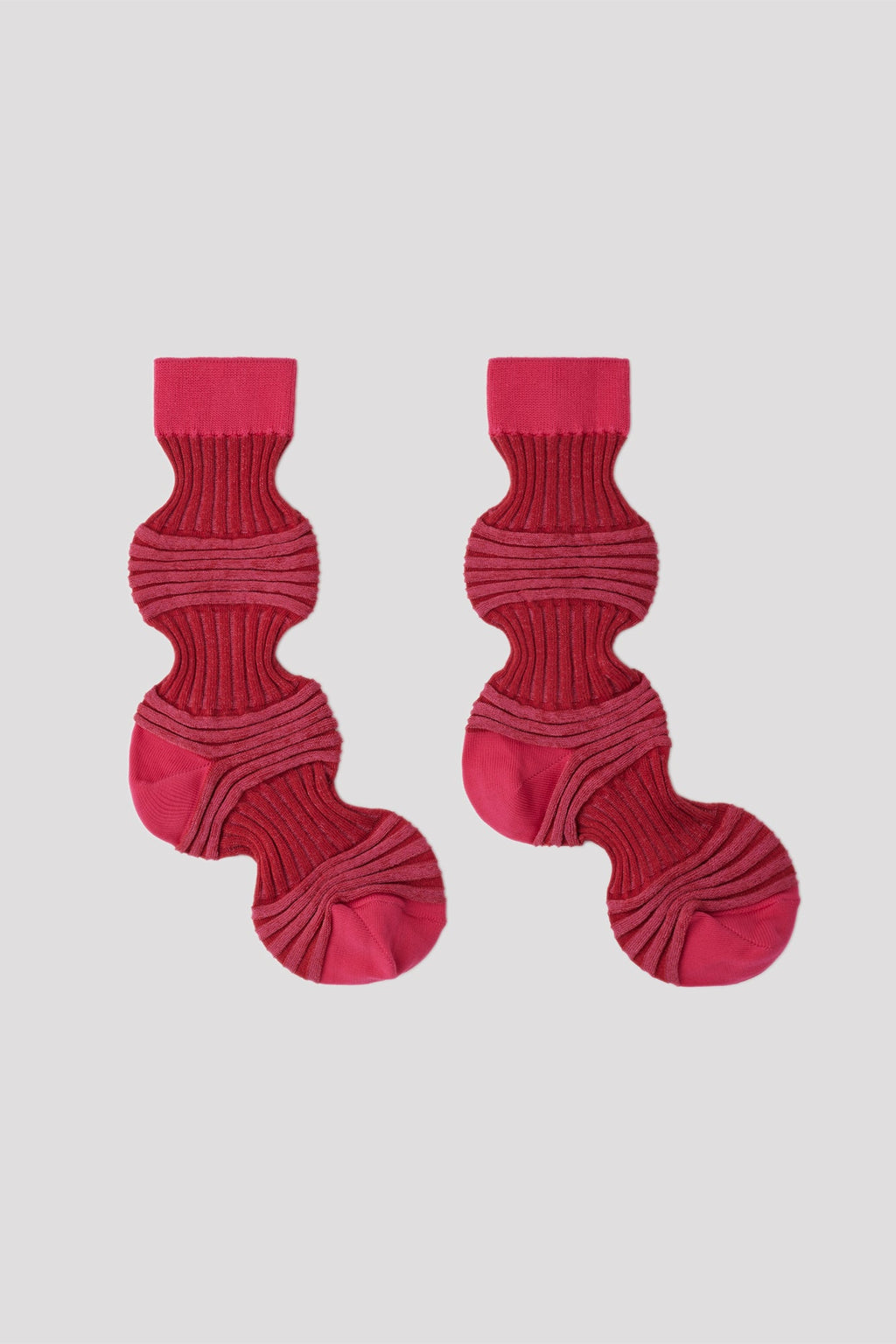 GARTER RIB SOCKS - VIVID PINK MULTI