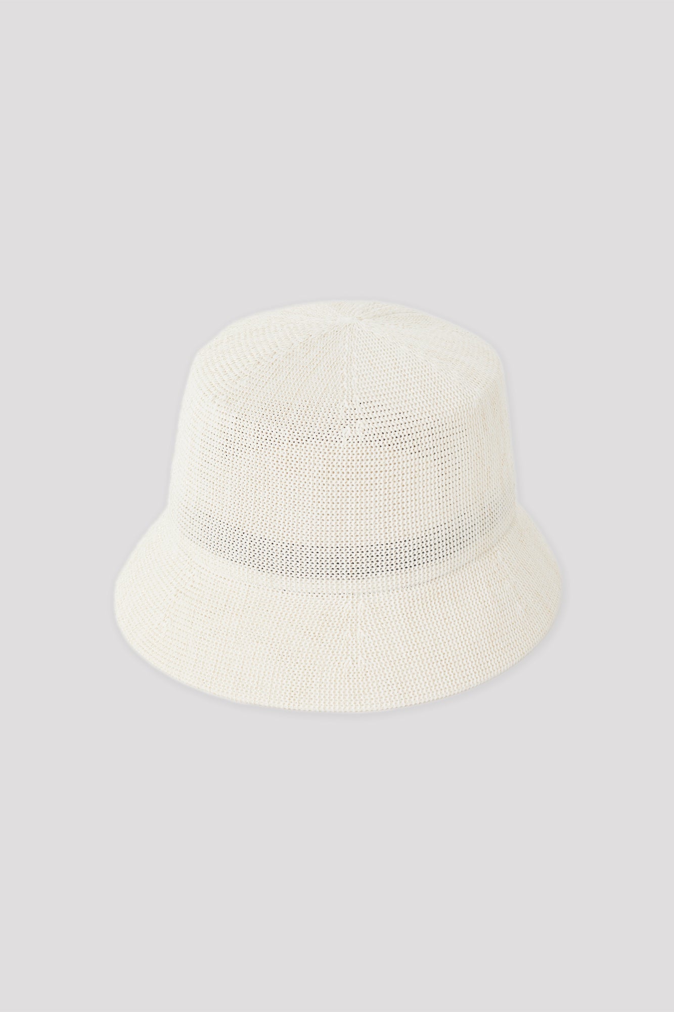 MESH KNIT GLITTER BUCKET HAT - WHITE-GOLD