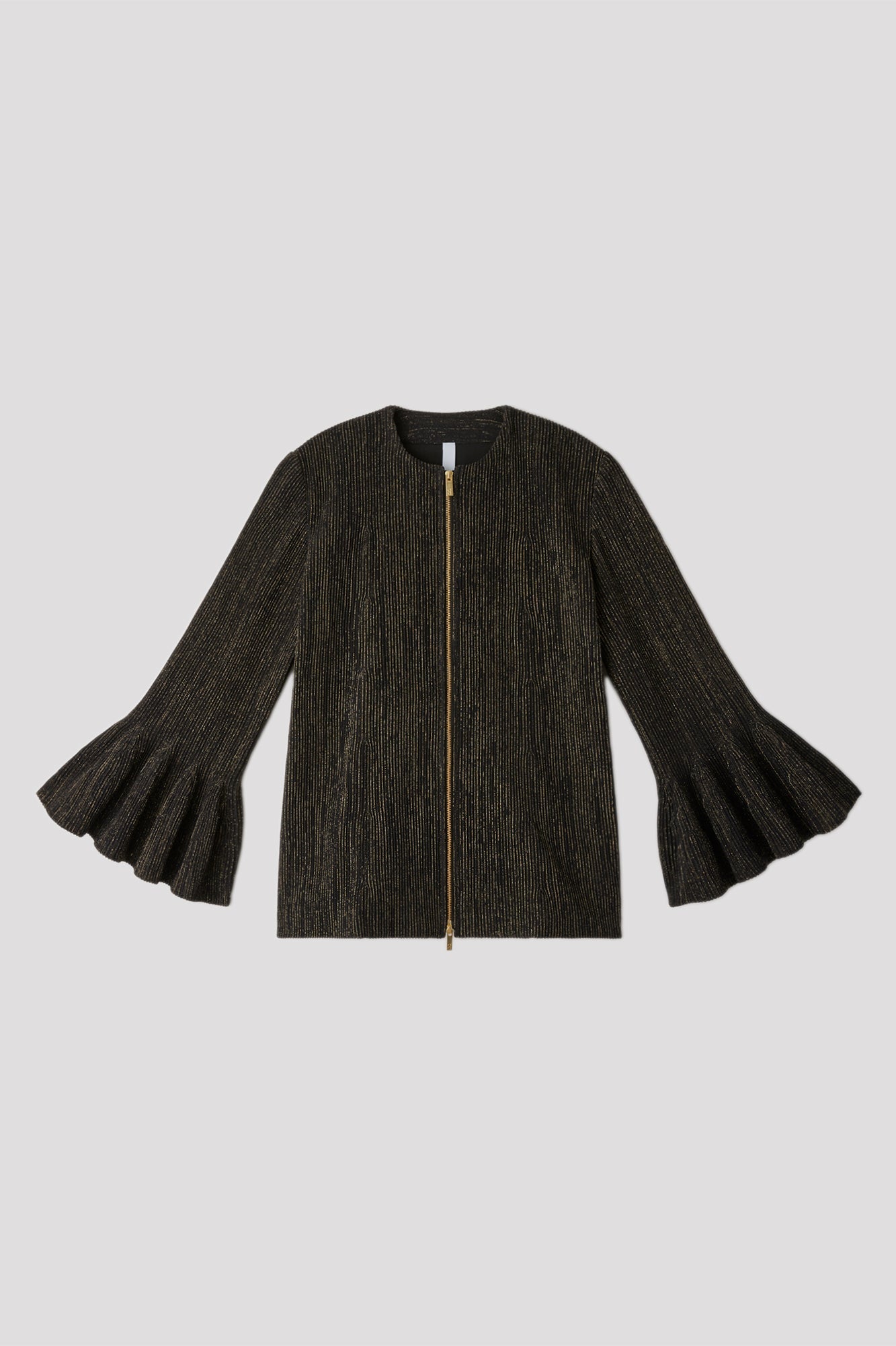 HYPHA BELL SLEEVE COAT - BLACK-GOLD