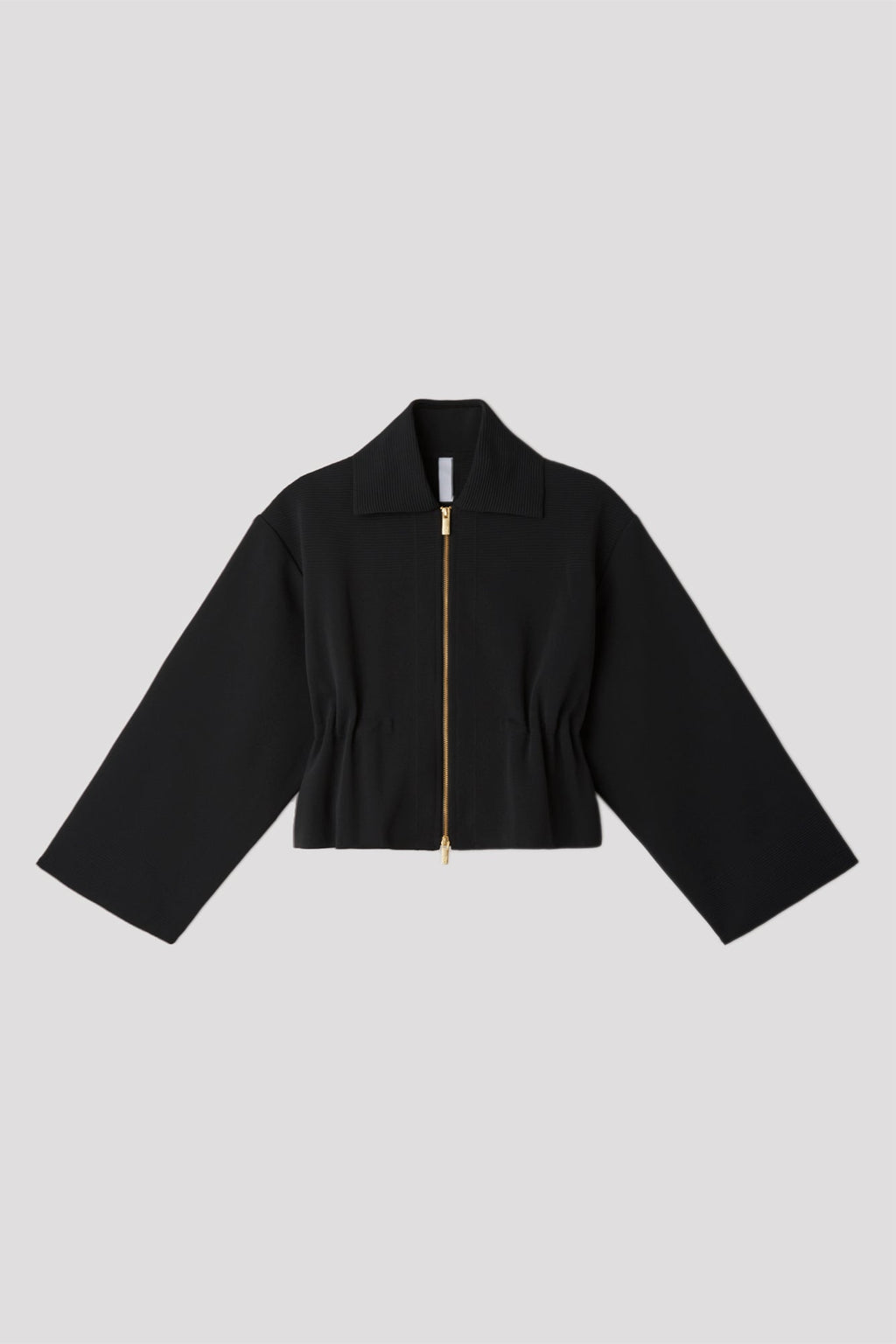MILAN  STAND FALL COLLAR ZIP BLOUSON - BLACK