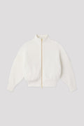 LOW GAUGE HIGHNECK ZIP BLOUSON - WHITE