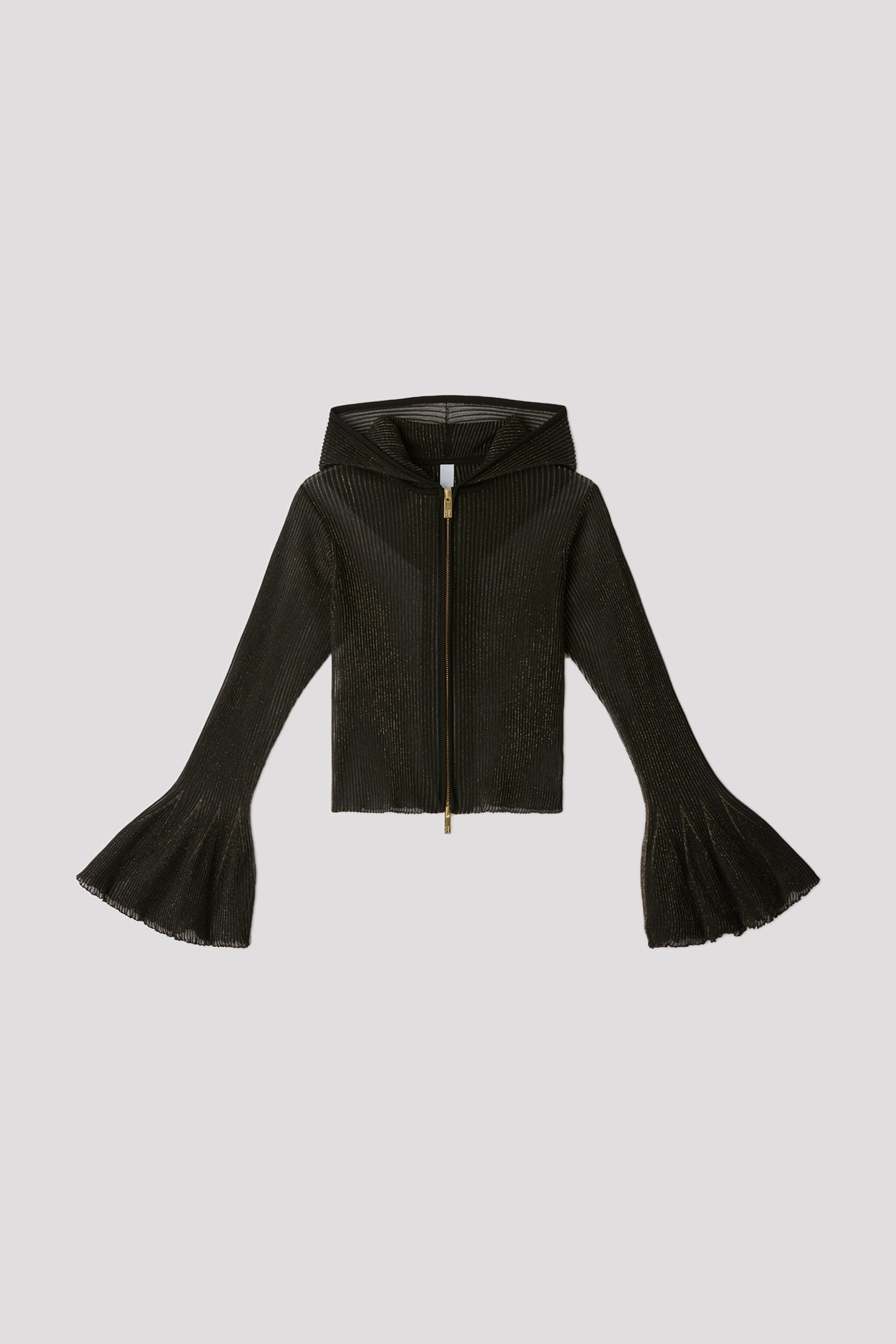 HYPHA LUCENT GLITTER HOODIE JACKET - BLACK-GOLD
