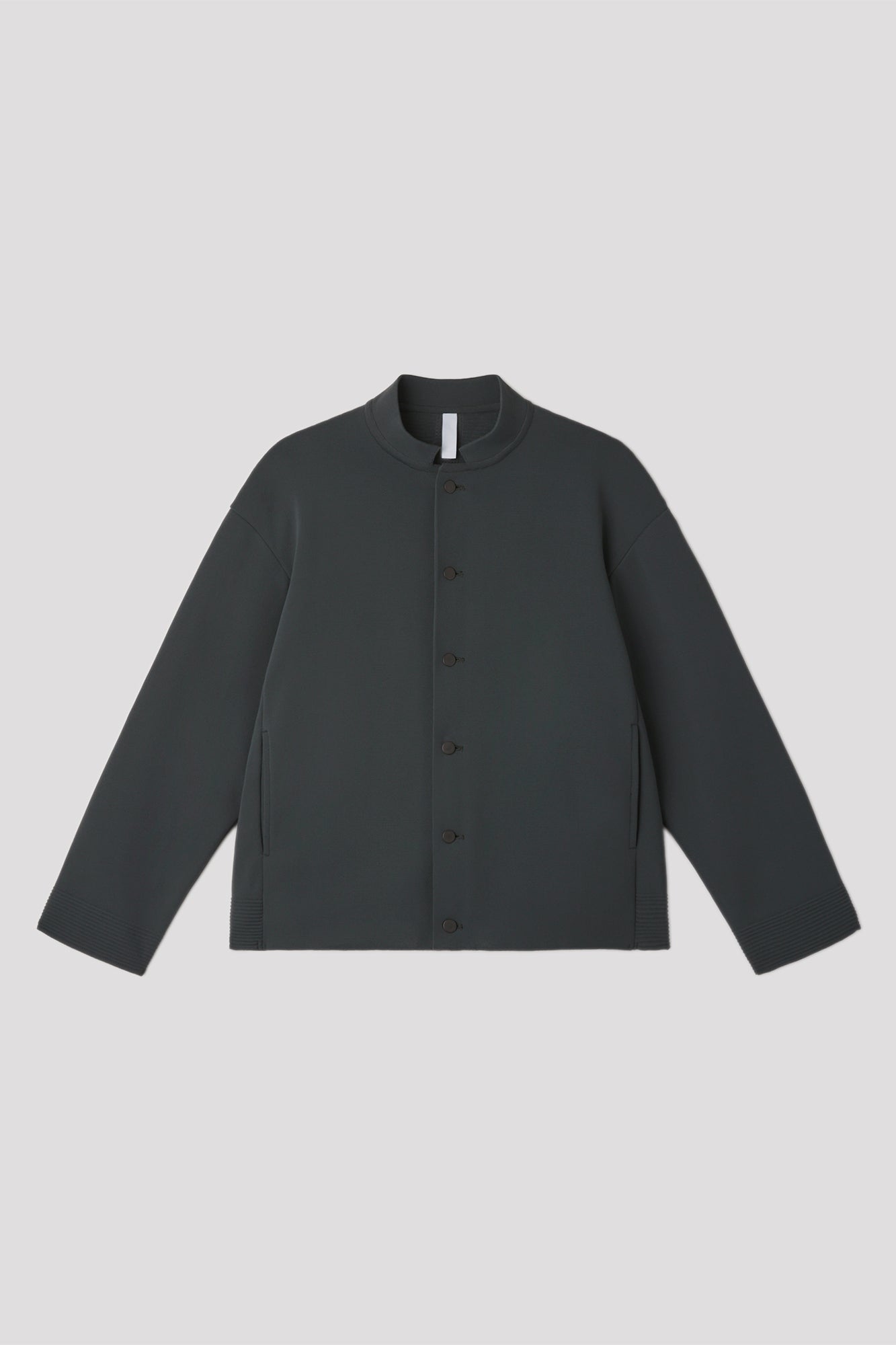 MILAN RIB STAND-UP COLLAR BLOUSON - SMOKEY BLACK