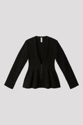 HYPHA COLLARLESS ZIP JACKET - BLACK
