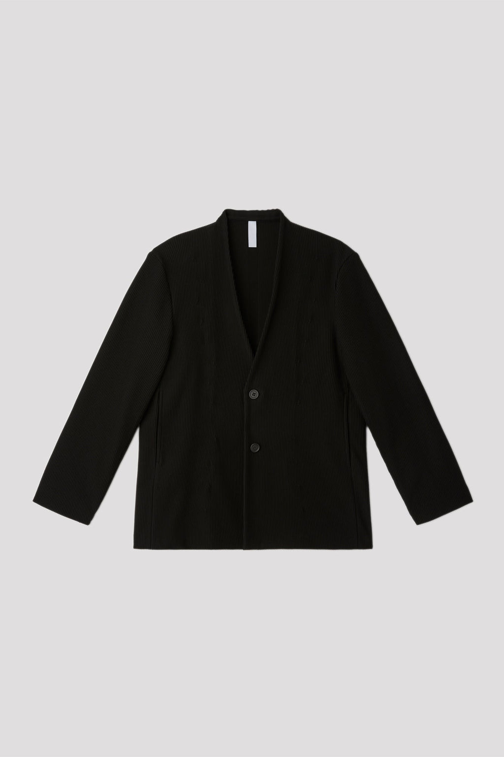 SOFT HYPHA COLLARLESS TAILORED JACKET - BLACK