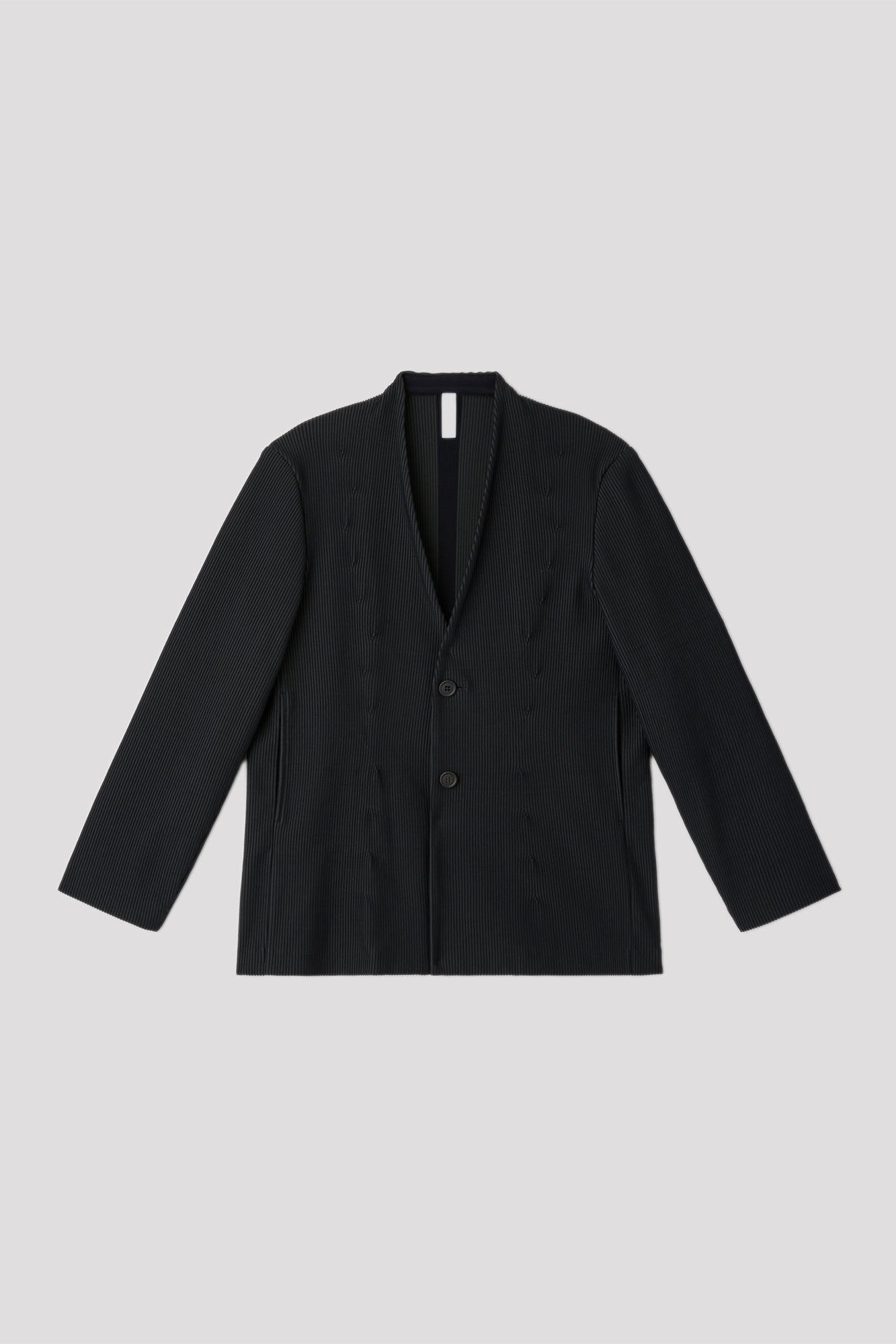 SOFT HYPHA COLLARLESS TAILORED JACKET - SMOKEY BLACK MULTI