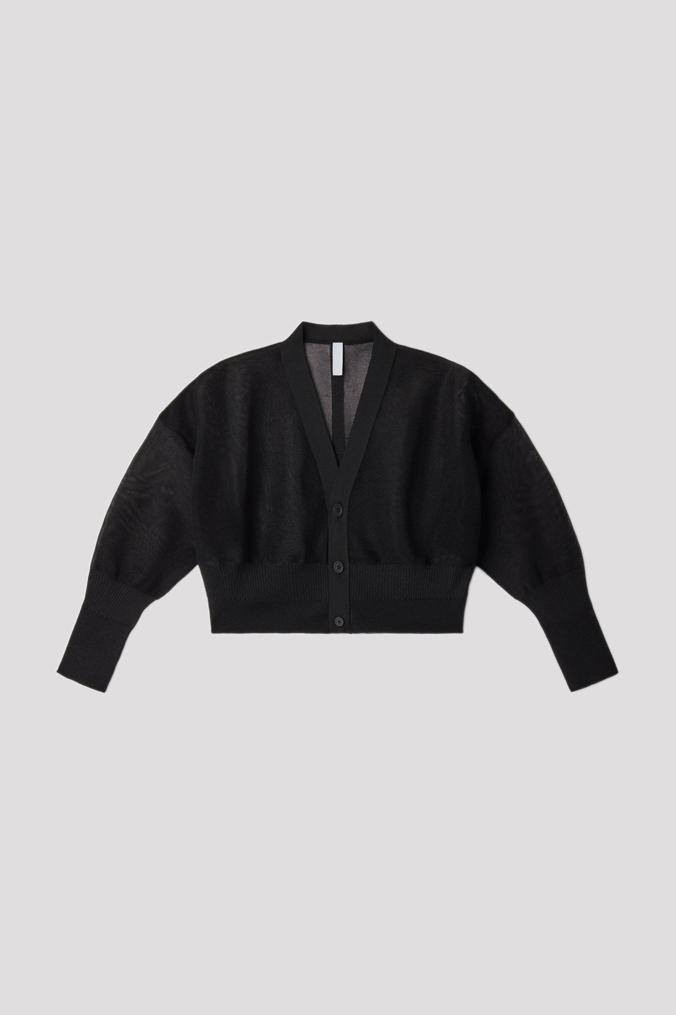 GARTER LUCENT CROPPED CARDIGAN - BLACK
