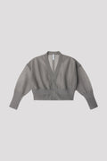 GARTER LUCENT CROPPED CARDIGAN - STEEL GRAY