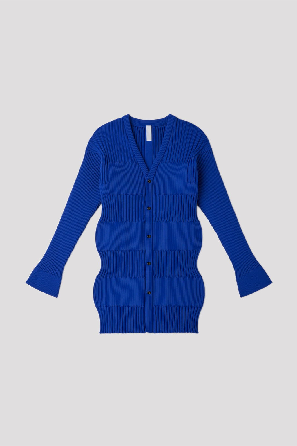 FLUTED LONG CARDIGAN - BLUE