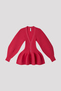 POTTERY PUFF SLEEVE CARDIGAN - VIVID PINK