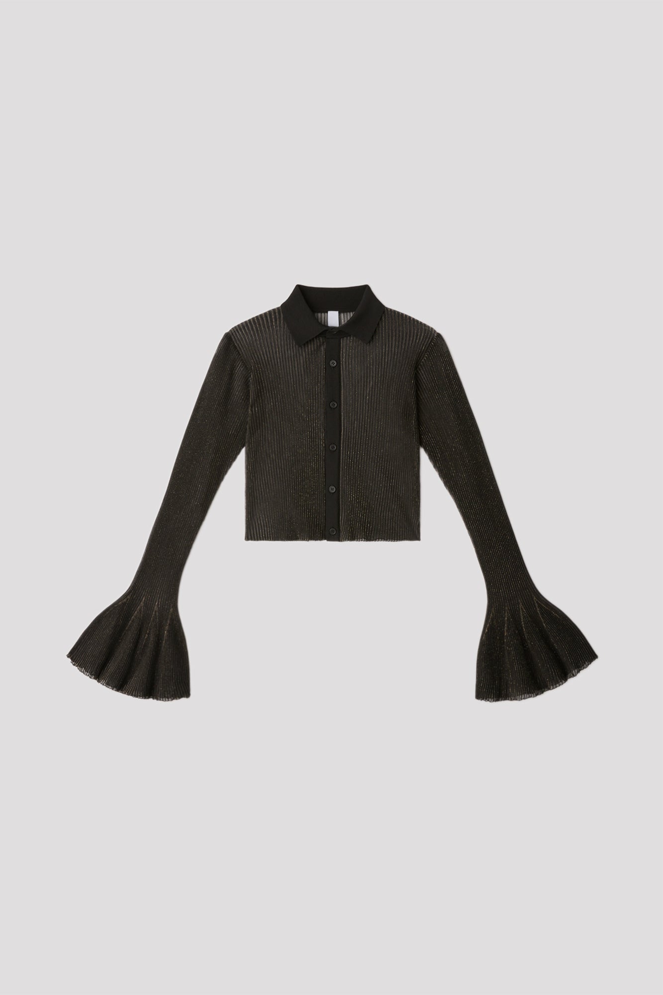 HYPHA LUCENT GLITTER SHIRT CARDIGAN - BLACK-GOLD
