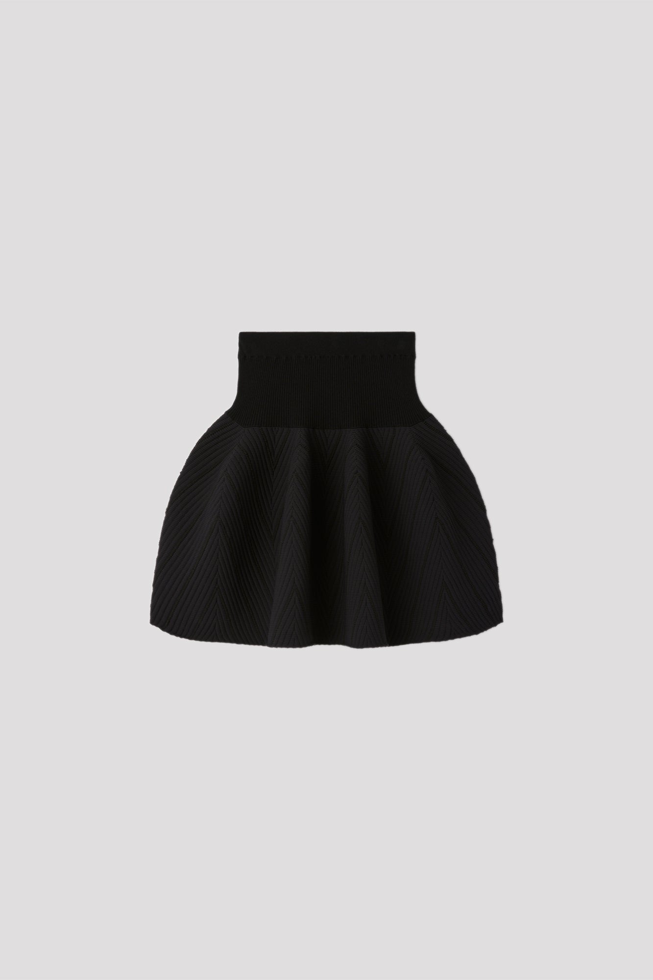 POTTERY HERRINGBONE MINI SKIRT - BLACK