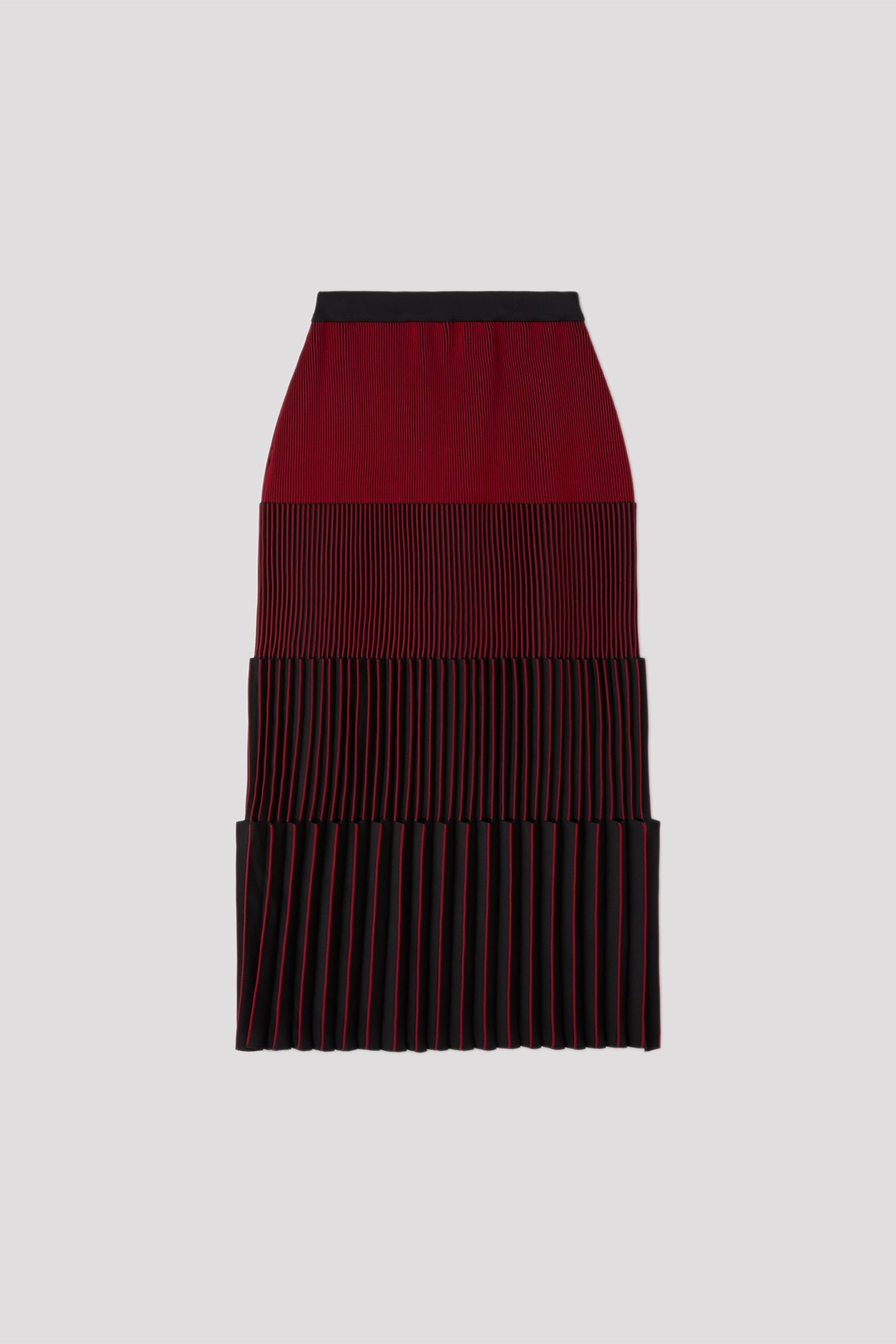 ACCORDION SKIRT - MAROON RED MULTI