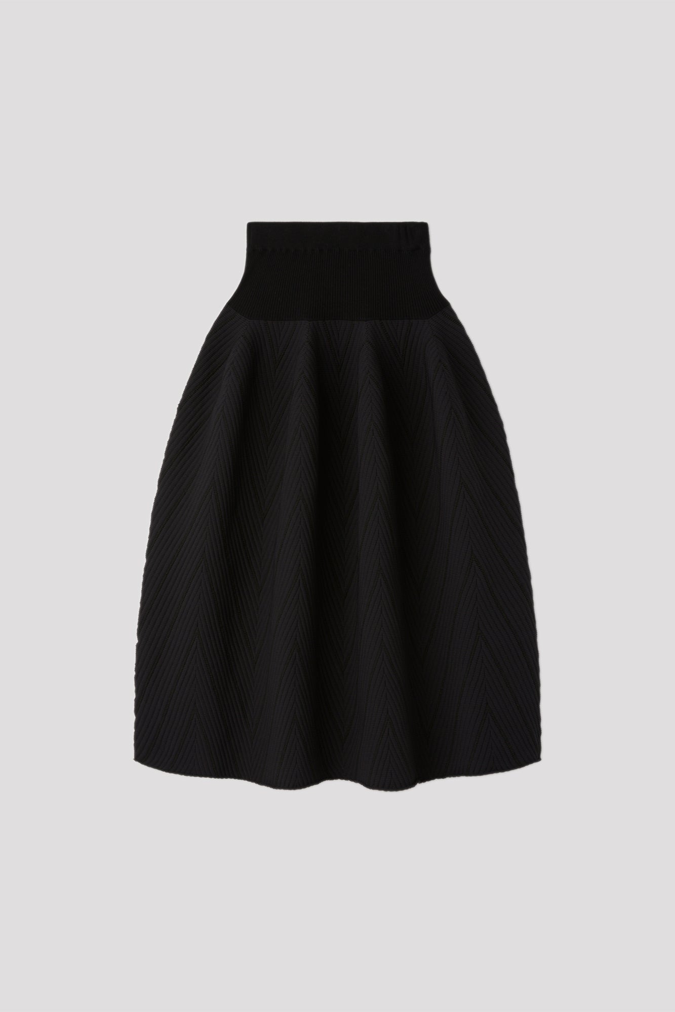 POTTERY HERRINGBONE SKIRT - BLACK