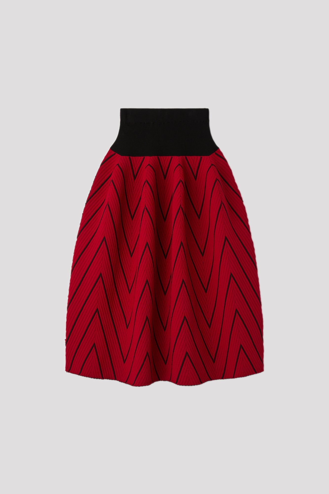 POTTERY HERRINGBONE SKIRT - MAROON RED MULTI