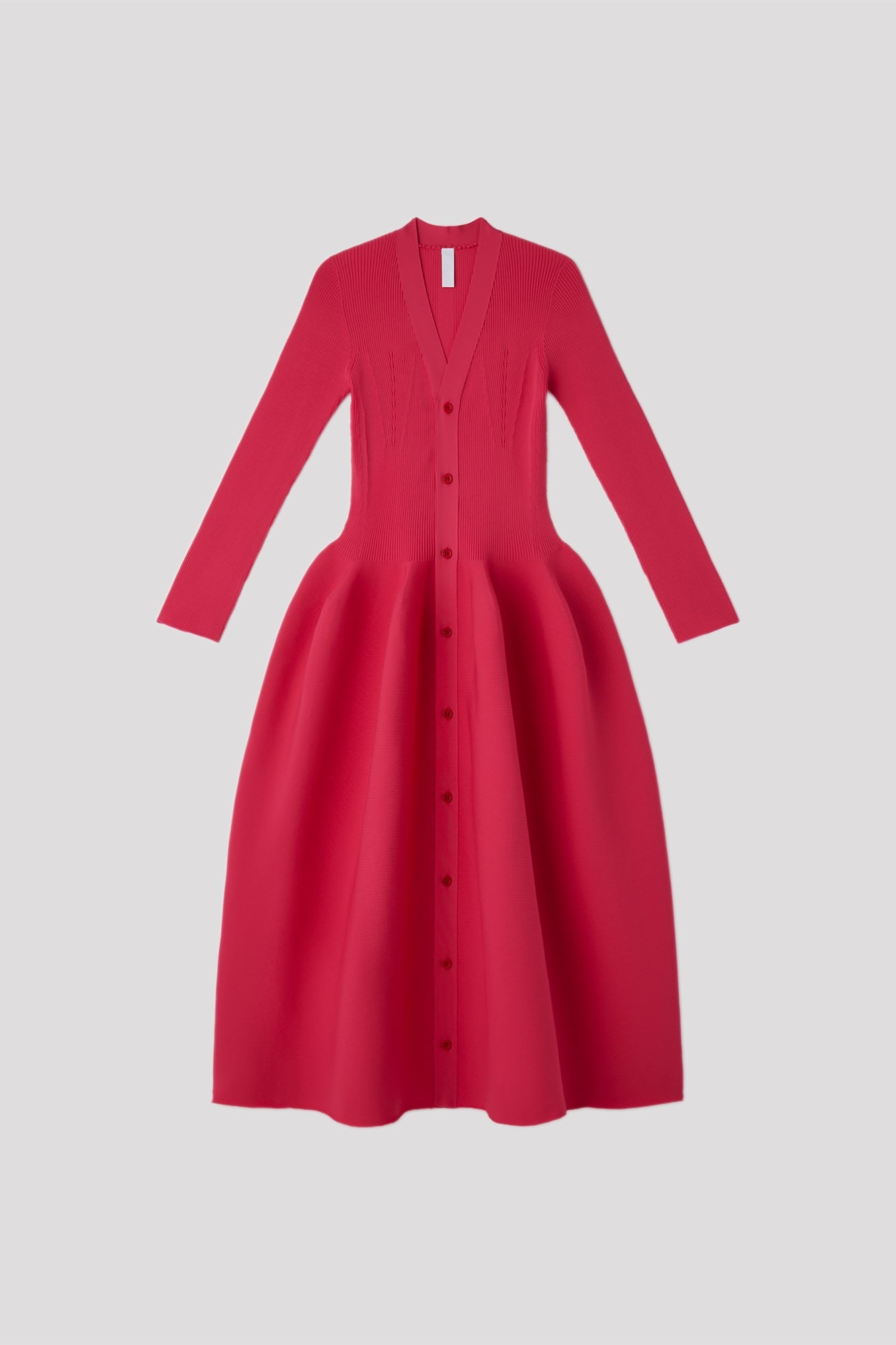 POTTERY LONG SLEEVE CARDIGAN DRESS - VIVID PINK
