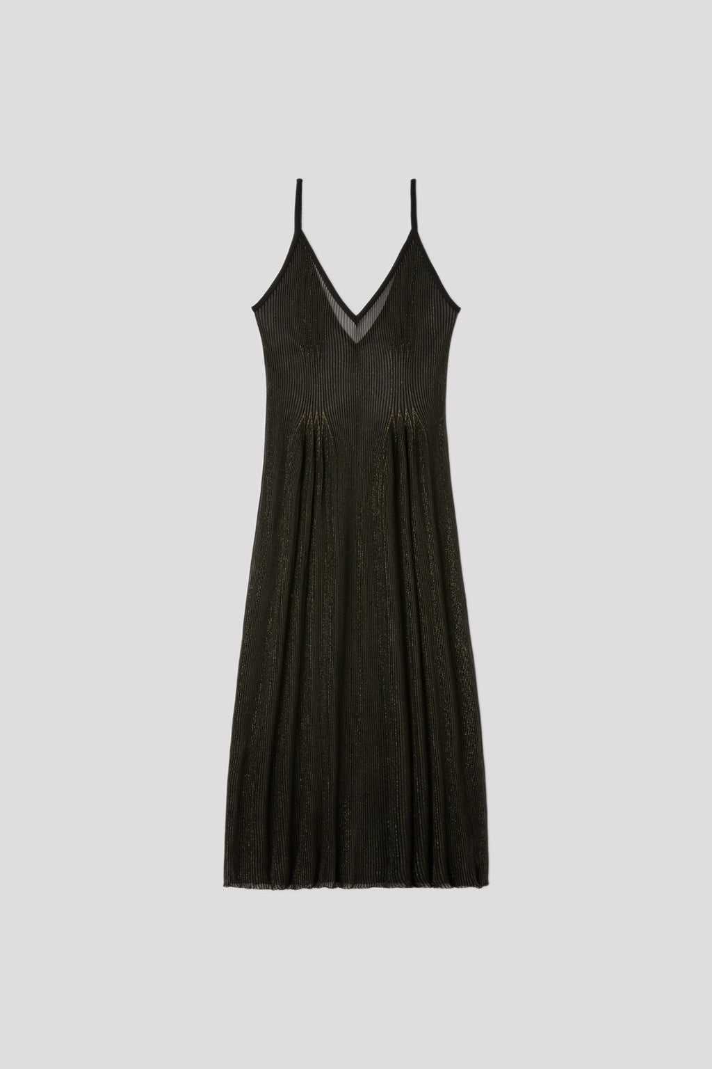 HYPHA LUCENT GLITTER CAMISOLE DRESS - BLACK-GOLD