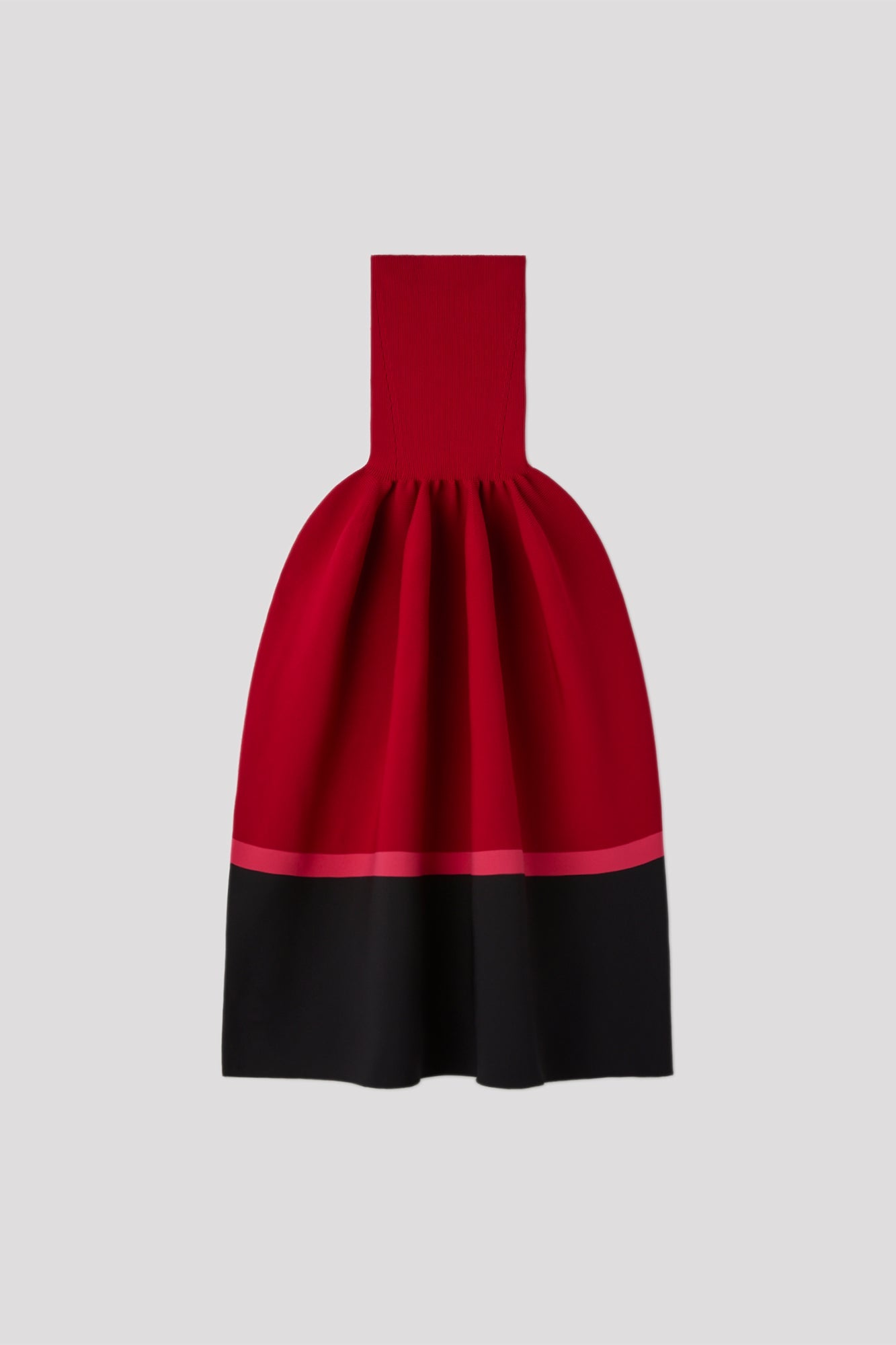 POTTERY HS STRAPLESS DRESS - MAROON RED MULTI