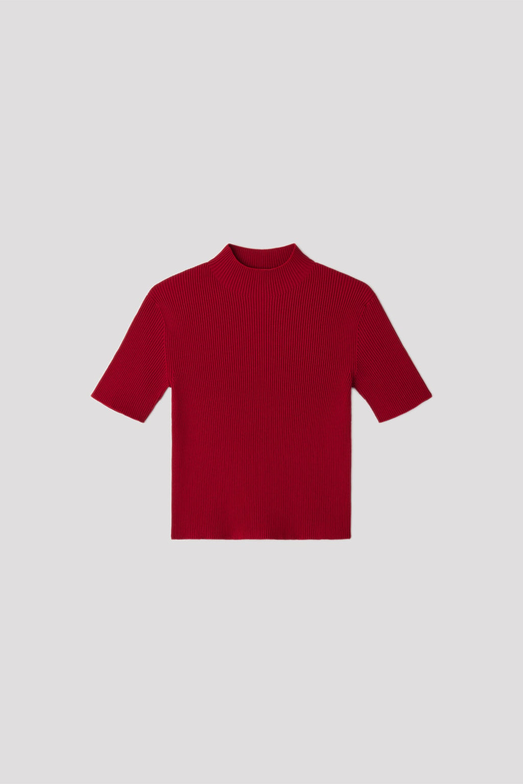 PORTRAIT SHORT SLEEVE TOP - MAROON RED