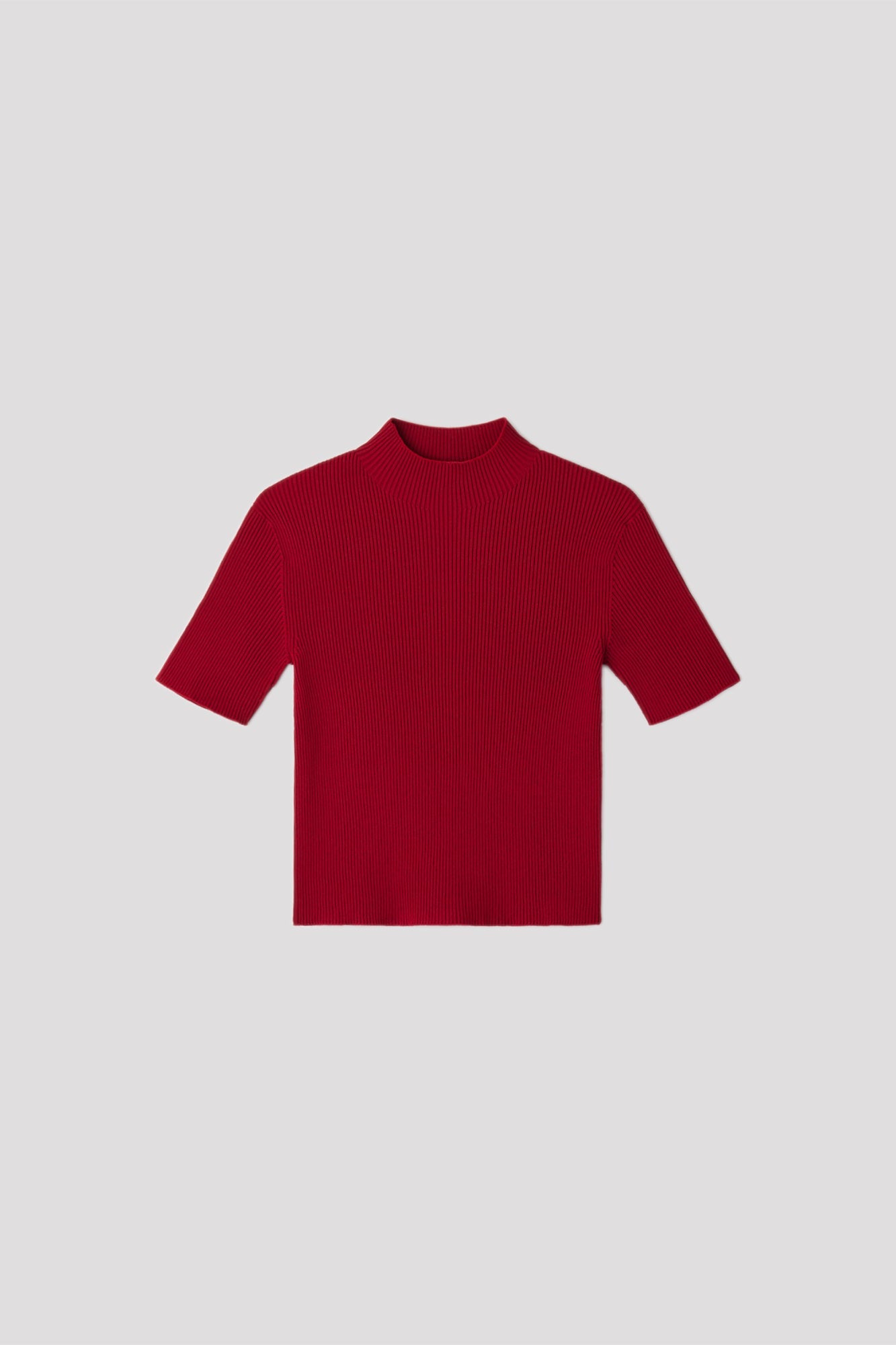 PORTRAIT SHORT SLEEVE TOP - MAROON RED