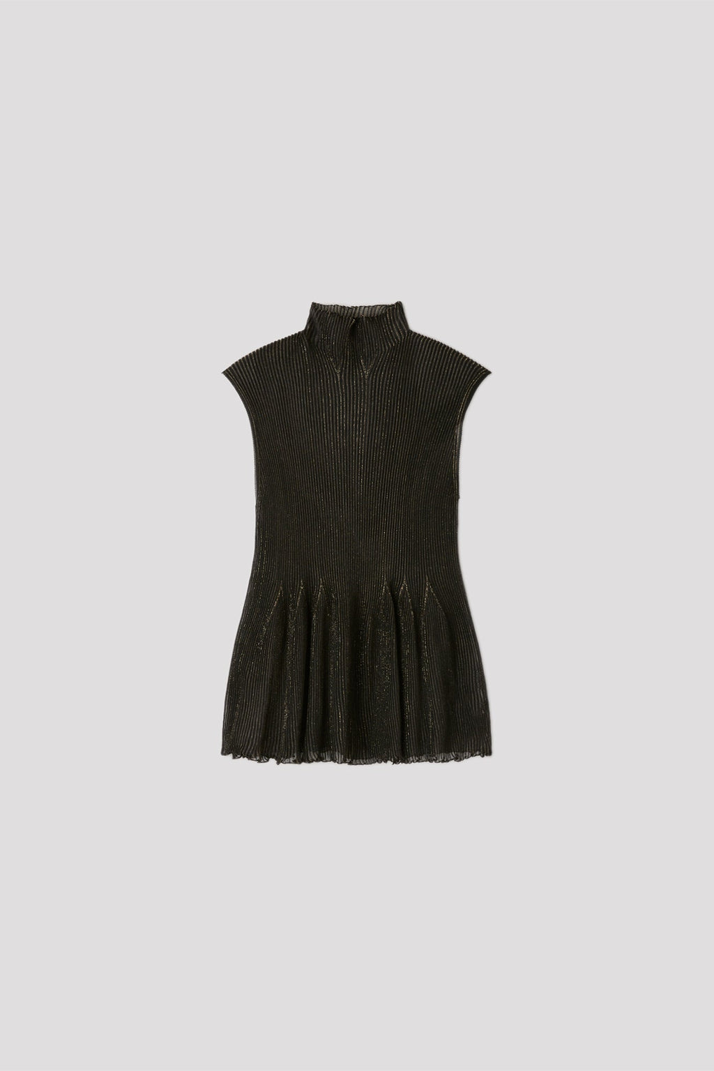 HYPHA LUCENT GLITTER SLEEVELESS TOP - BLACK-GOLD