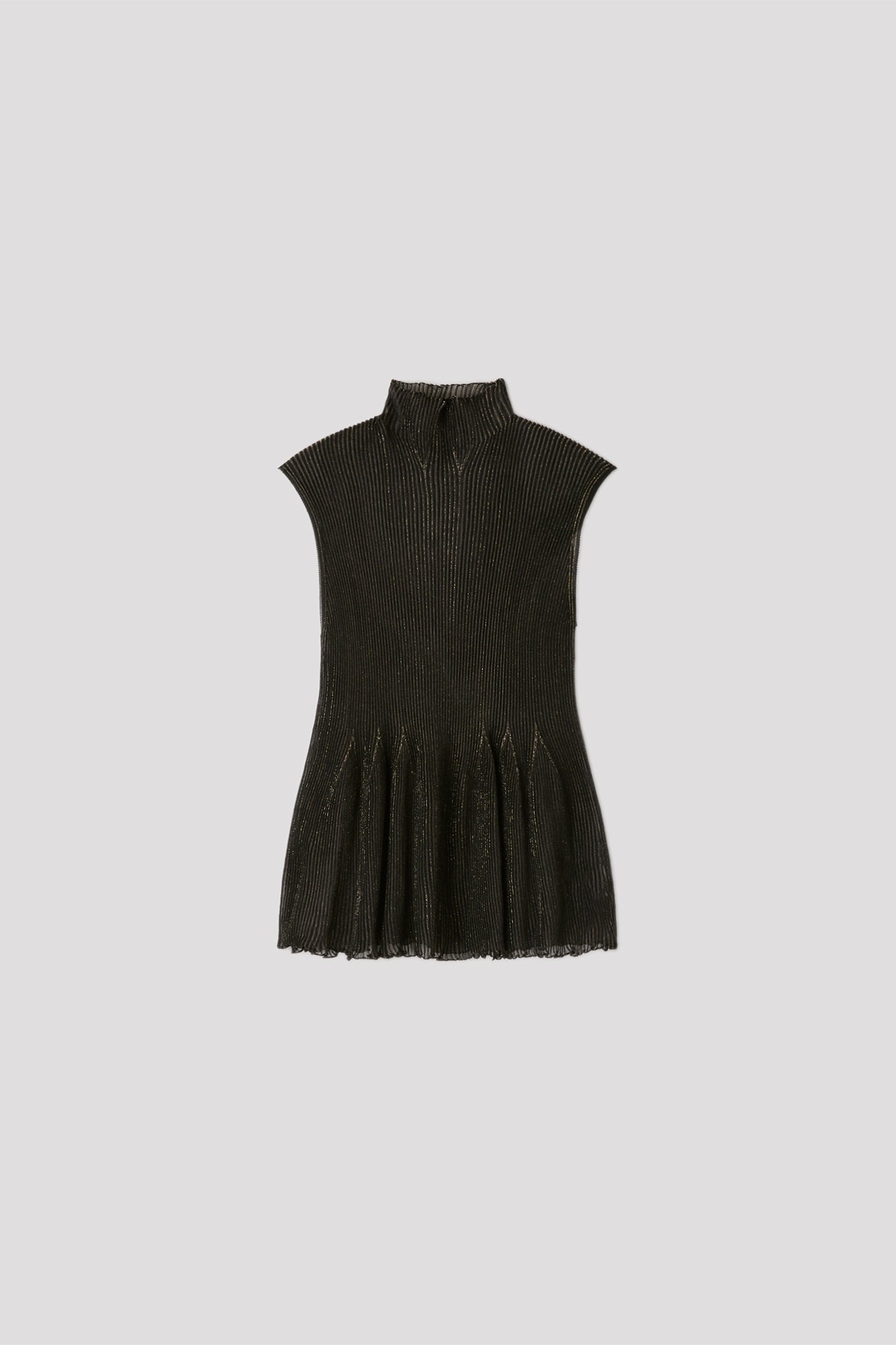HYPHA LUCENT GLITTER SLEEVELESS TOP - BLACK-GOLD