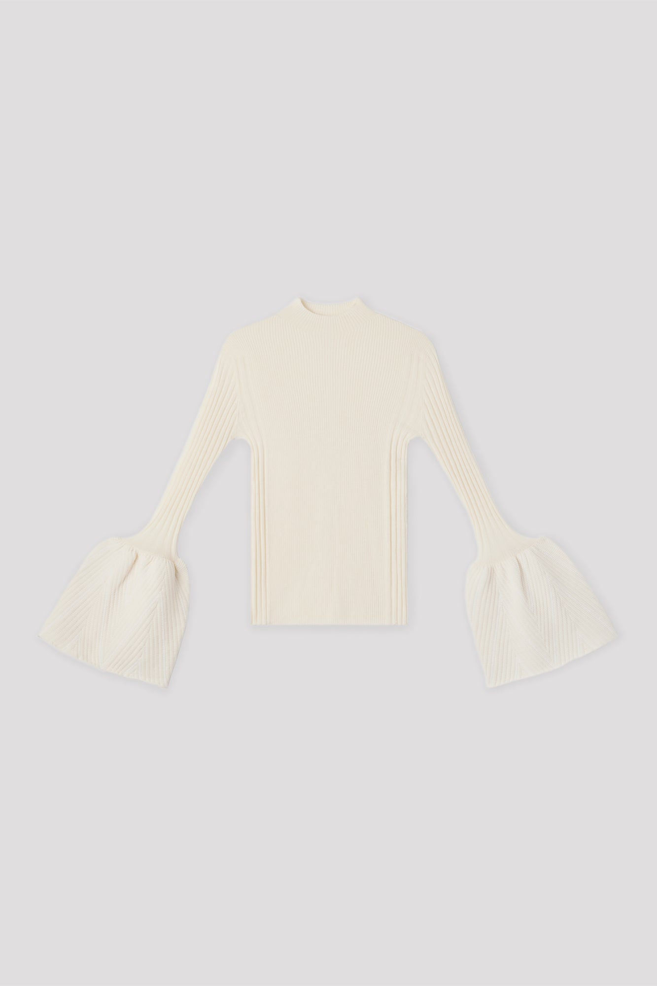 POTTERY HERRINGBONE LONG BELL SLEEVE TOP - PEARL MULTI