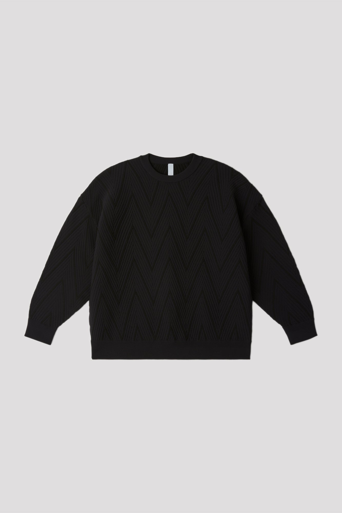 HERRINGBONE PULLOVER - BLACK