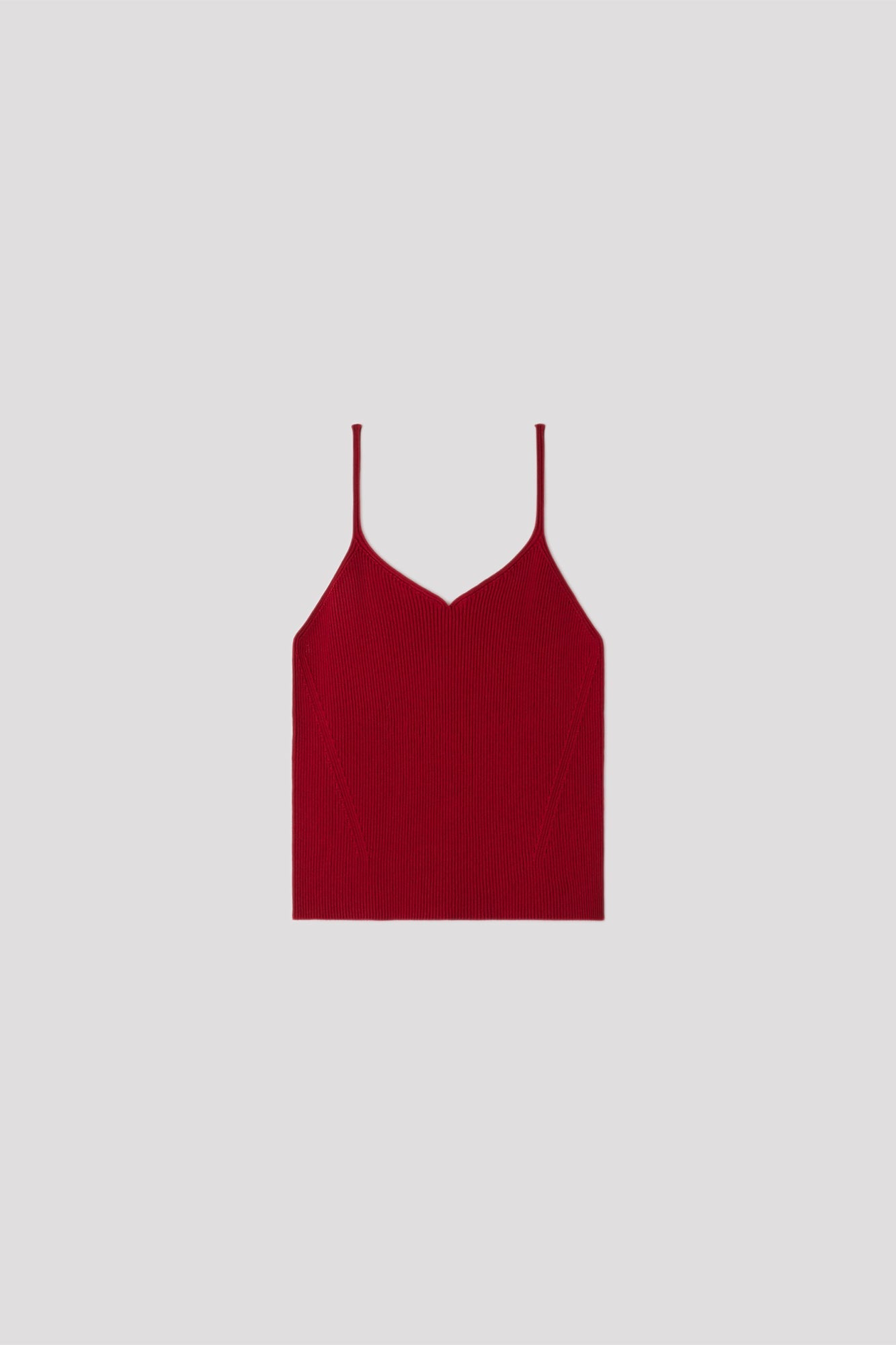 PORTRAIT CAMISOLE TOP - MAROON RED