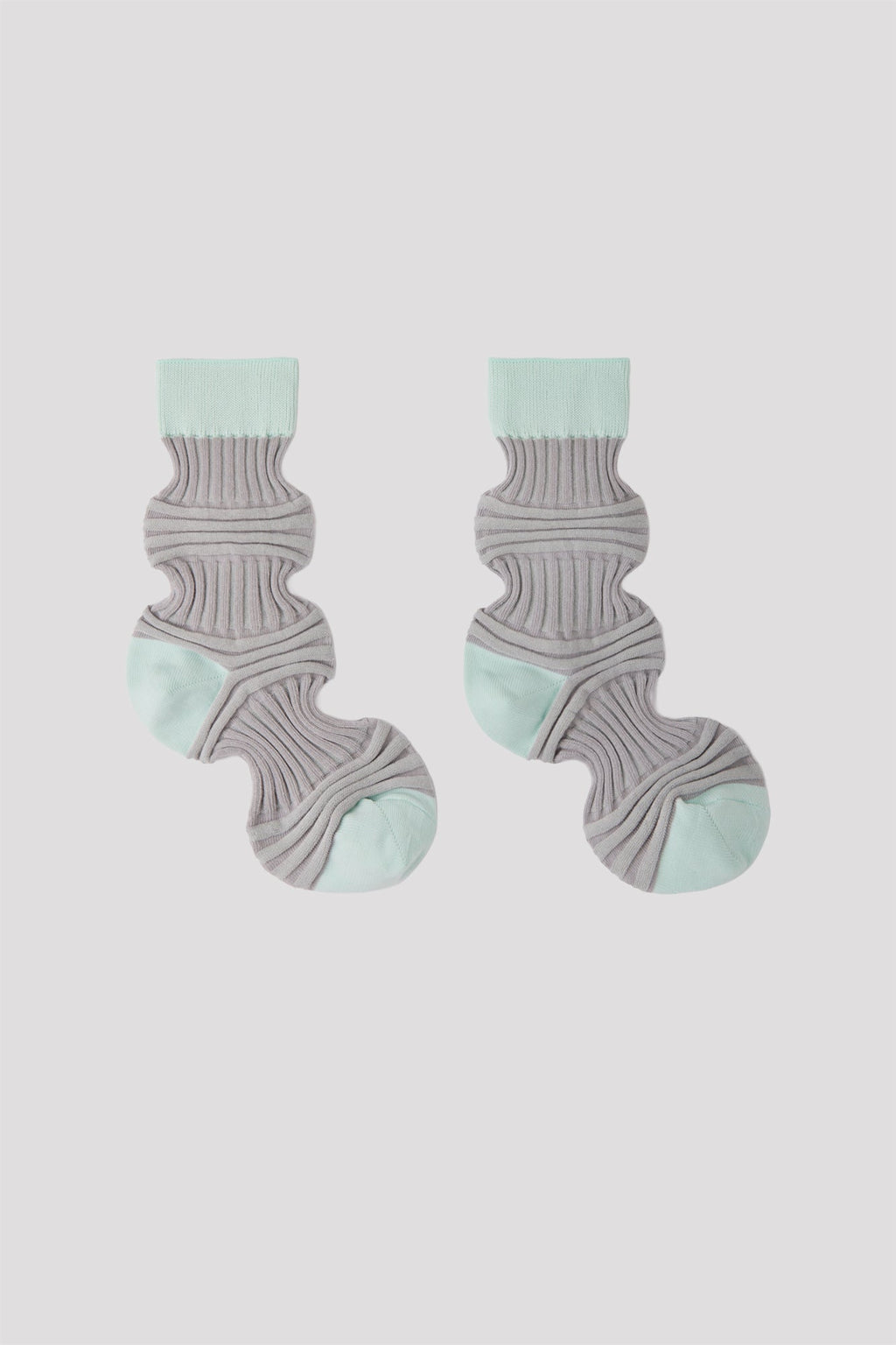 GARTER RIB SOCKS - CLEARLY AQUA MULTI
