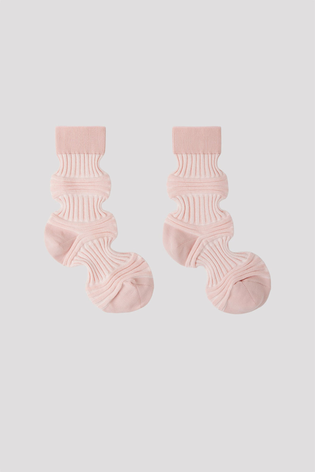 GARTER RIB SOCKS - EGGSHELL PINK MULTI