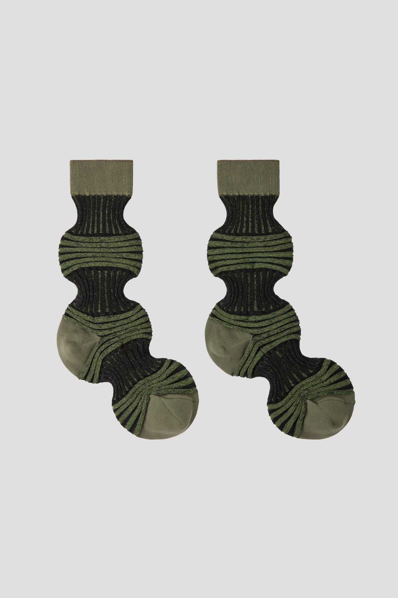 GARTER RIB SOCKS - GREEN BAY MULTI