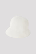 MESH KNIT GLITTER ASYMMETRIC HAT - WHITE-OPAL