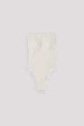 RIB GLITTER BODYSUIT - WHITE-OPAL