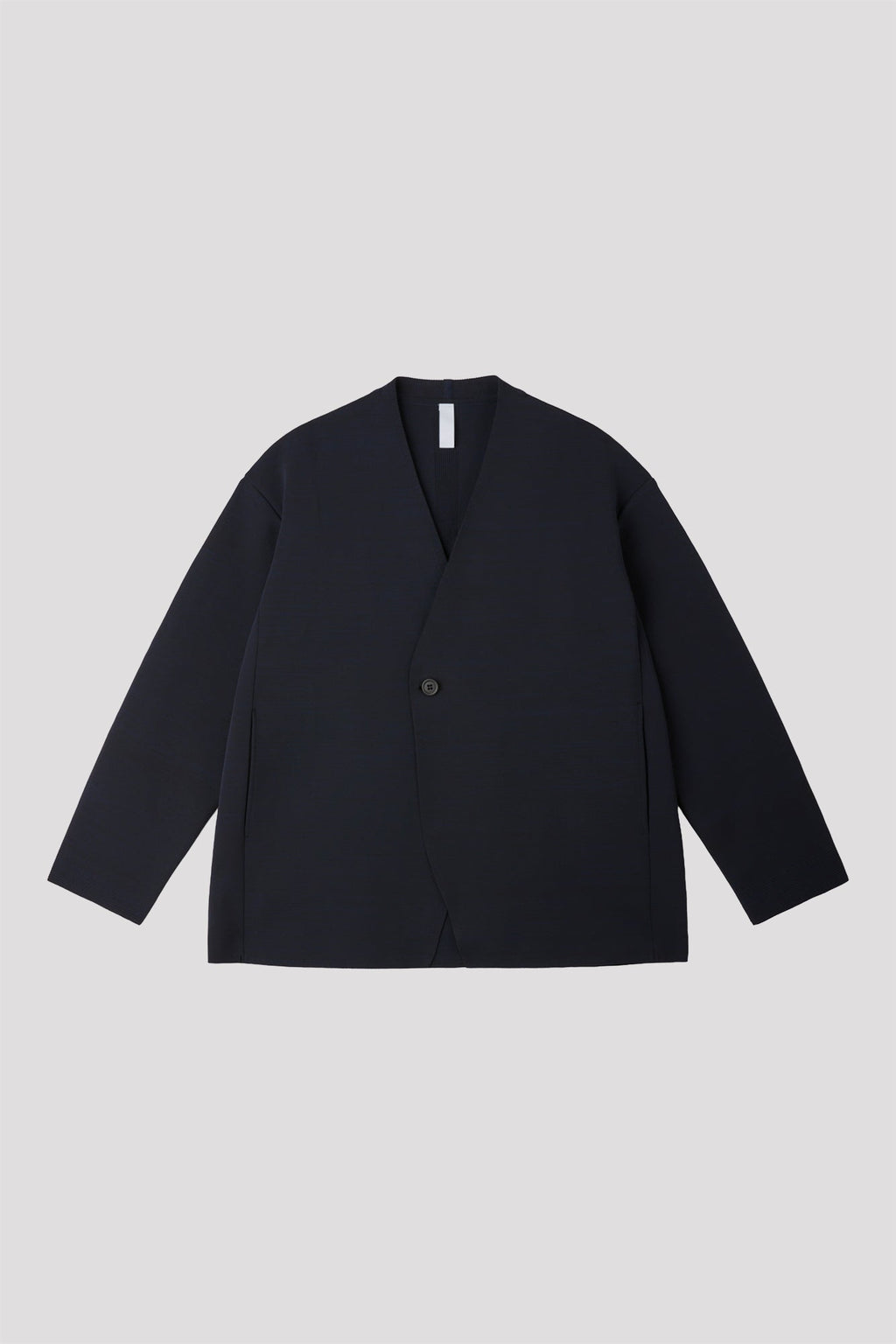 MILAN COLLARLESS DOUBLEBREASTED BOXY JACKET - DARK NAVY