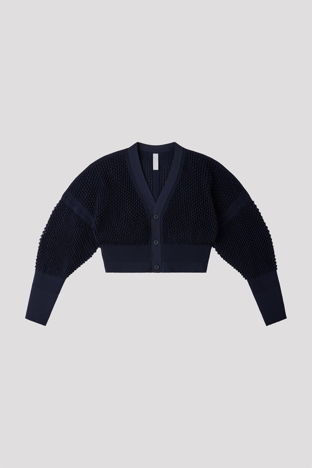 LATTICE CROPPED CARDIGAN - NAVY