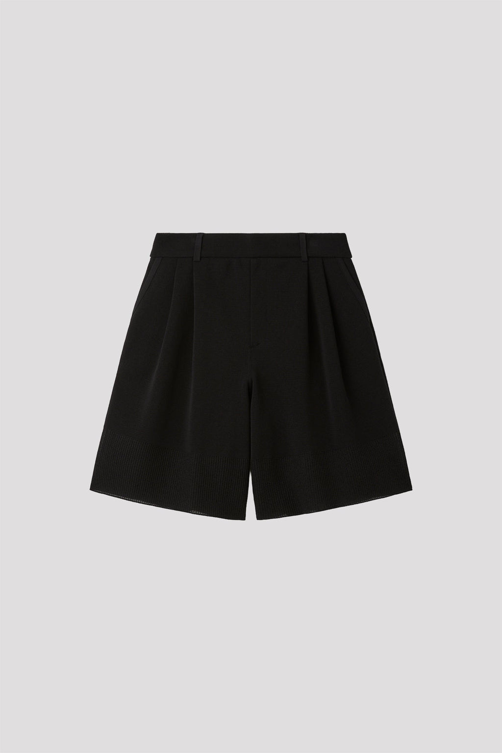 WAFFLE LUCENT HALF PANTS - BLACK