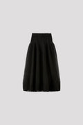 OVERWRAPPED POTTERY SKIRT - BLACK