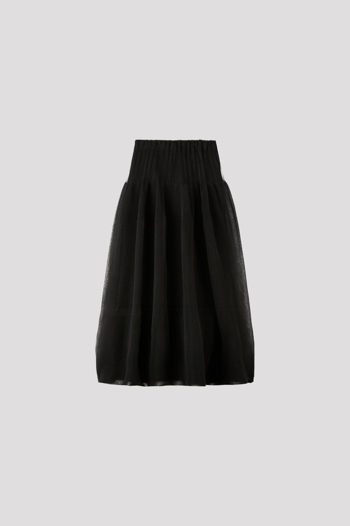 OVERWRAPPED POTTERY SKIRT - BLACK