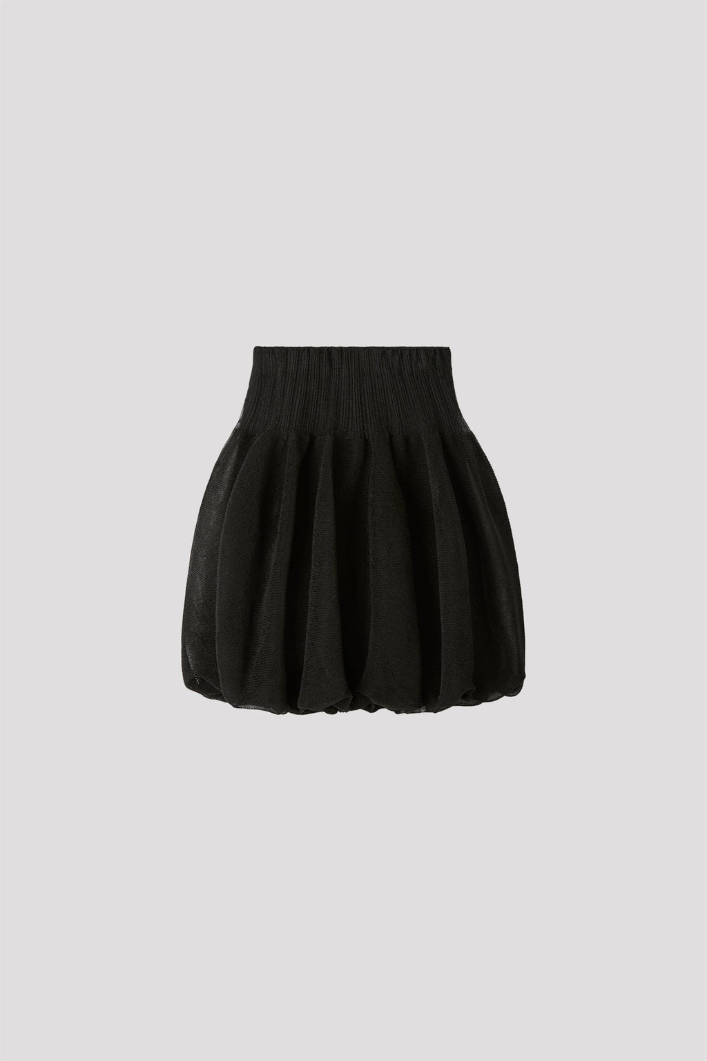 OVERWRAPPED POTTERY MINI SKIRT - BLACK